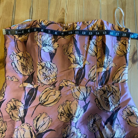 NWOT Lulus Gowning Around Mauve Floral Jacquard Strapless Maxi Dress - Picture 12 of 13